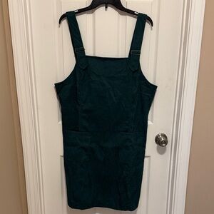 Dark Green Corduroy Mini Dress